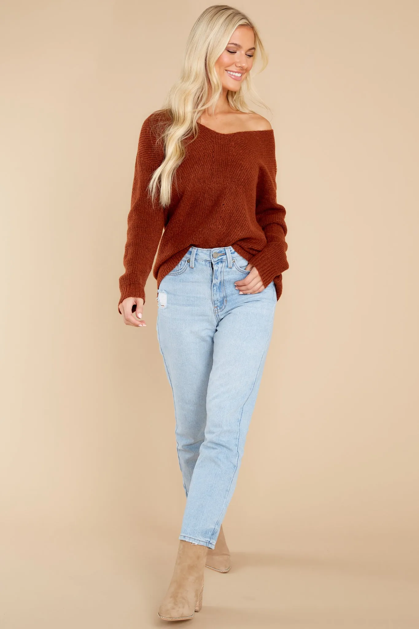 On Repeat Rust Sweater