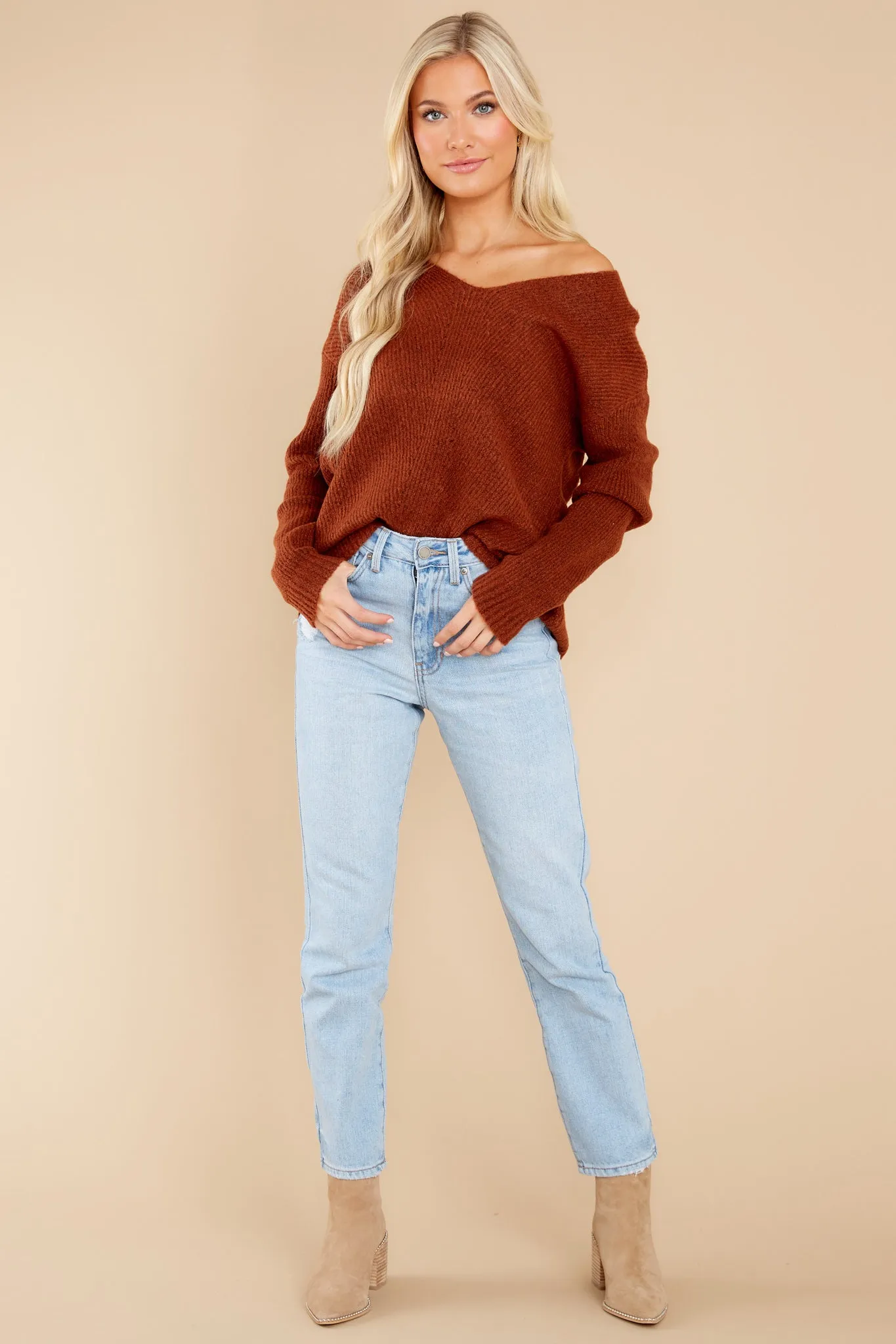 On Repeat Rust Sweater