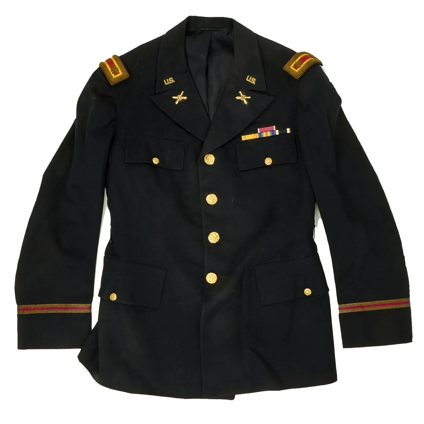 Original U.S. Pre-WWII Army Coastal Artillery Major's Dress Blue Uniform Set - Named and Dated 1938