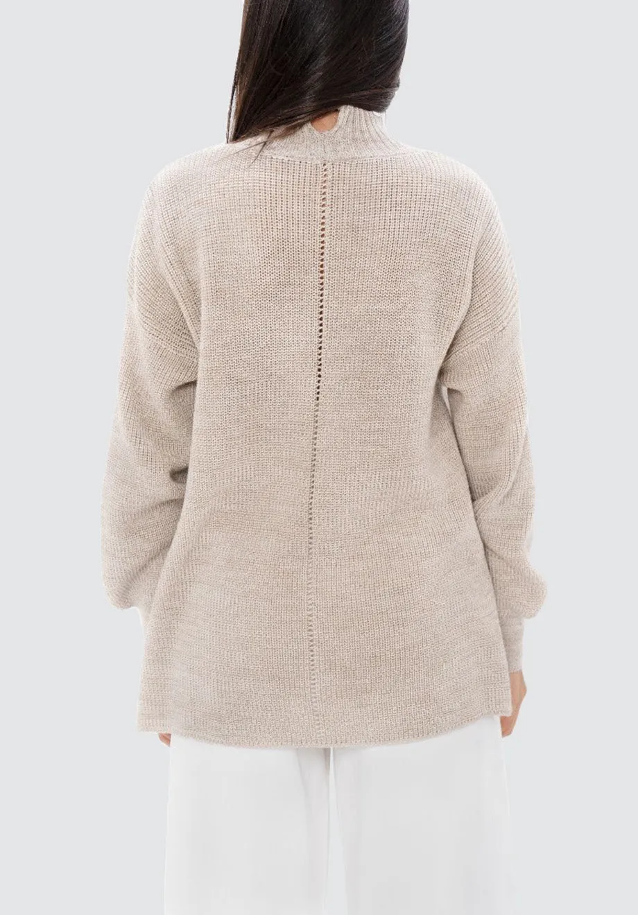 Ottawa Yow - High Neck Sweater | Sand Marl