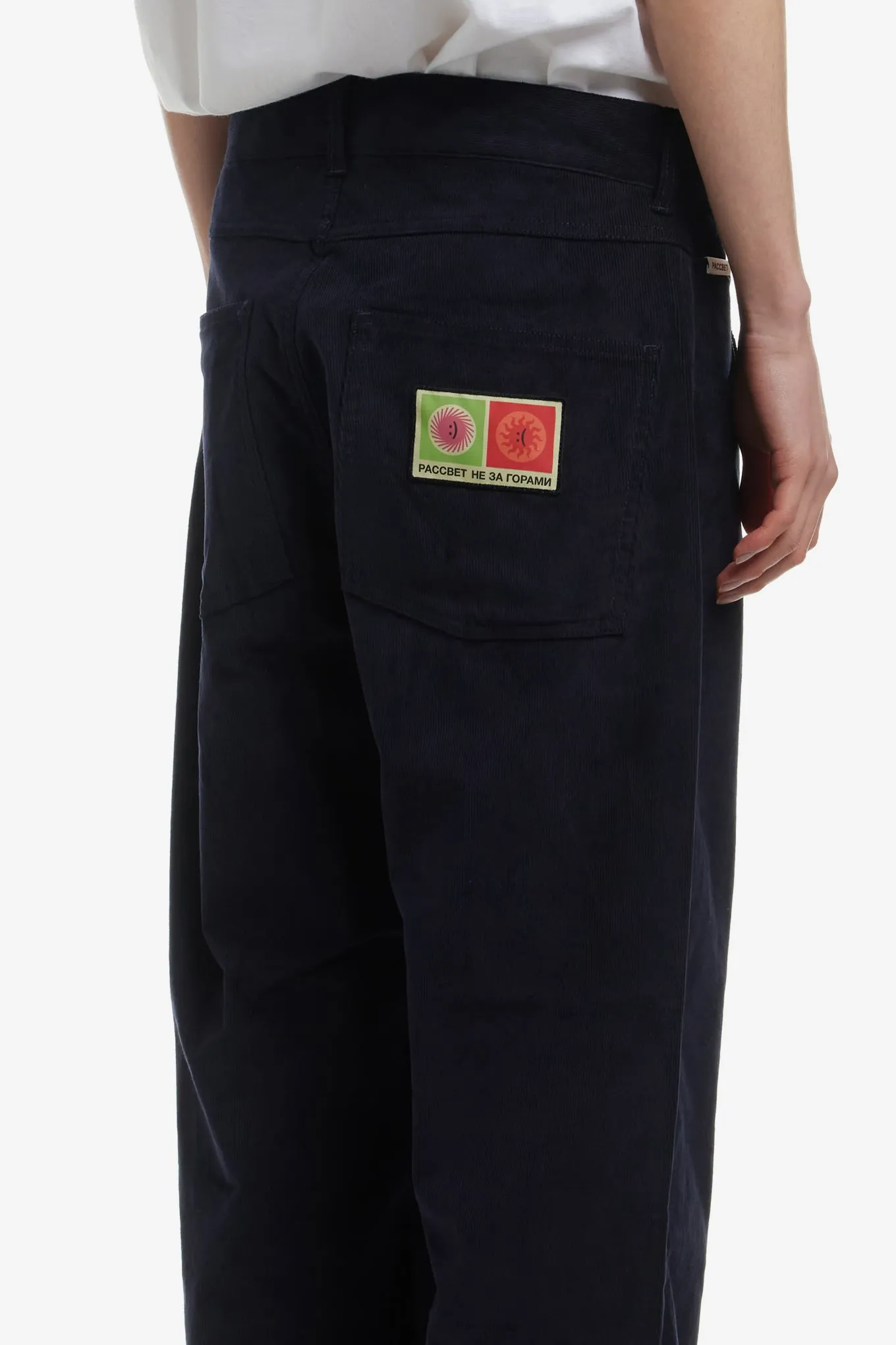 PATCH STRAIGHT CORDUROY TROUSERS