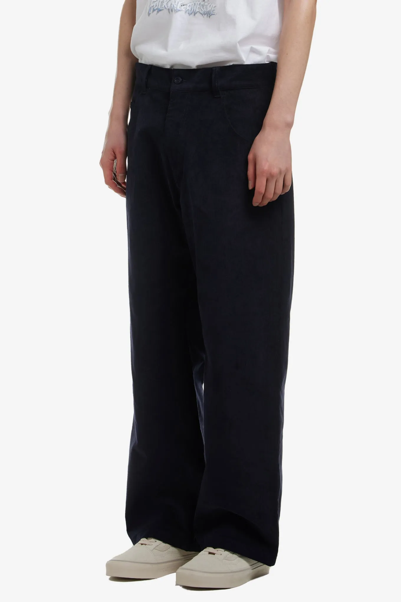 PATCH STRAIGHT CORDUROY TROUSERS