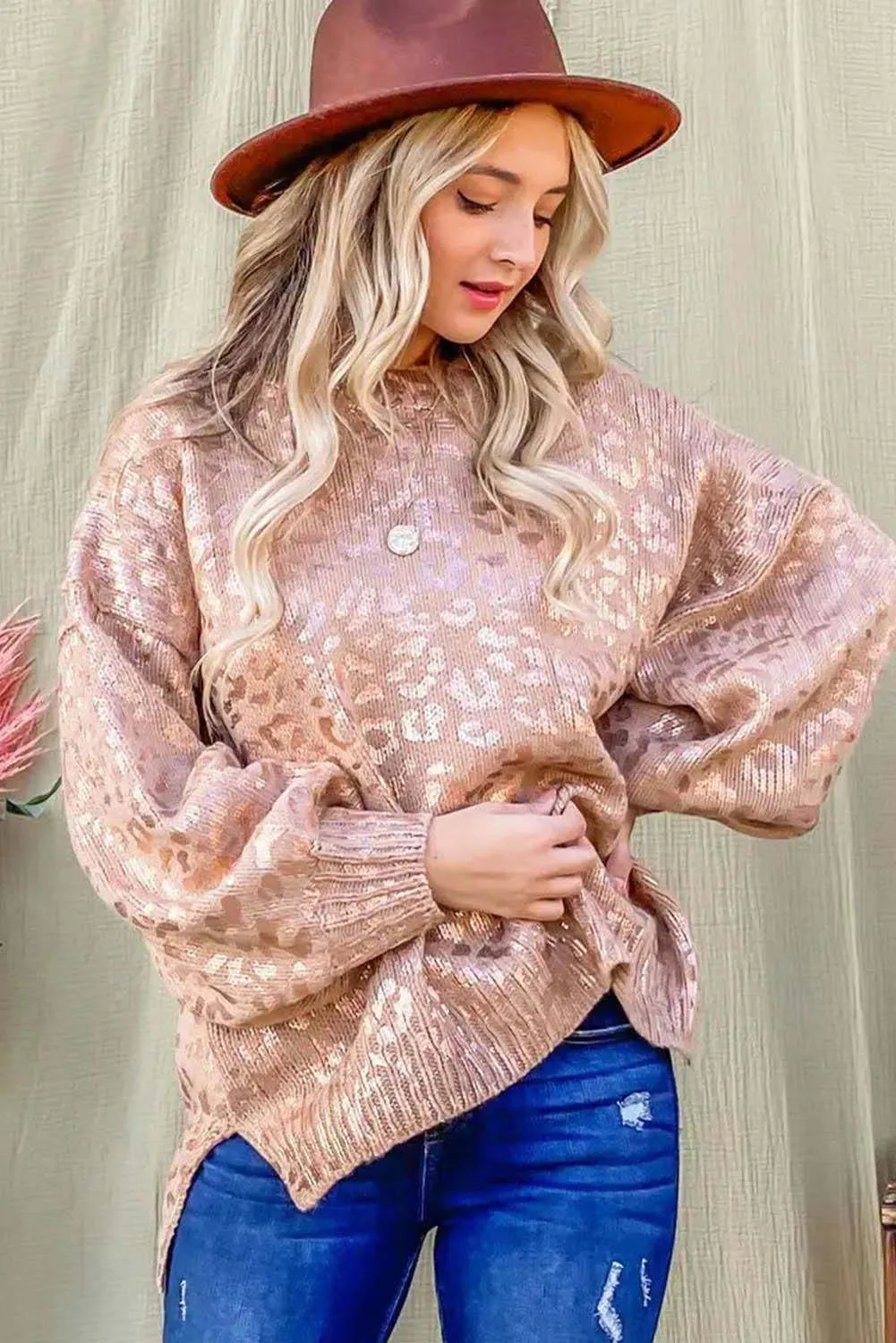 Pink Leopard Sweater - Trendy Pullover for Any Occasion