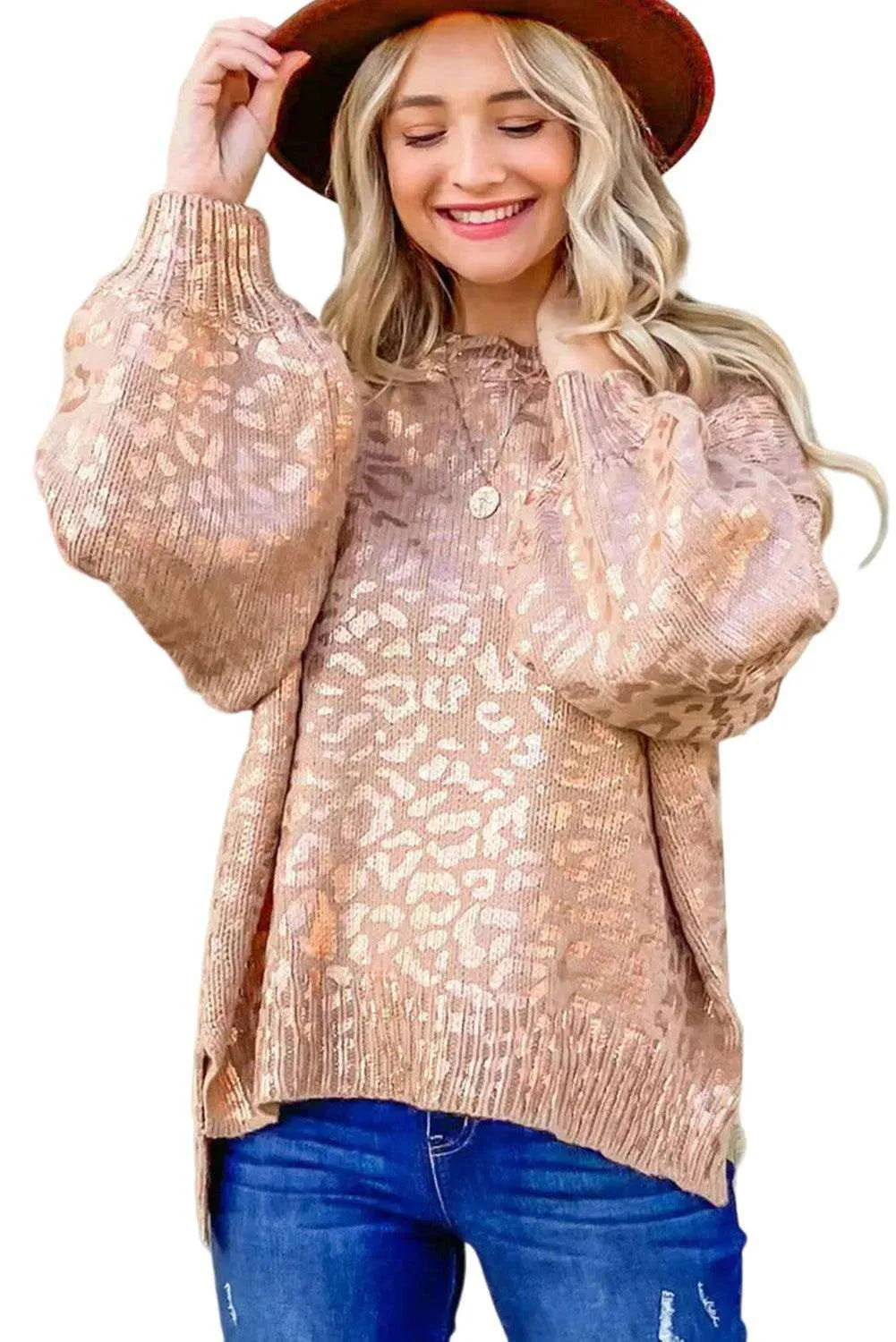 Pink Leopard Sweater - Trendy Pullover for Any Occasion