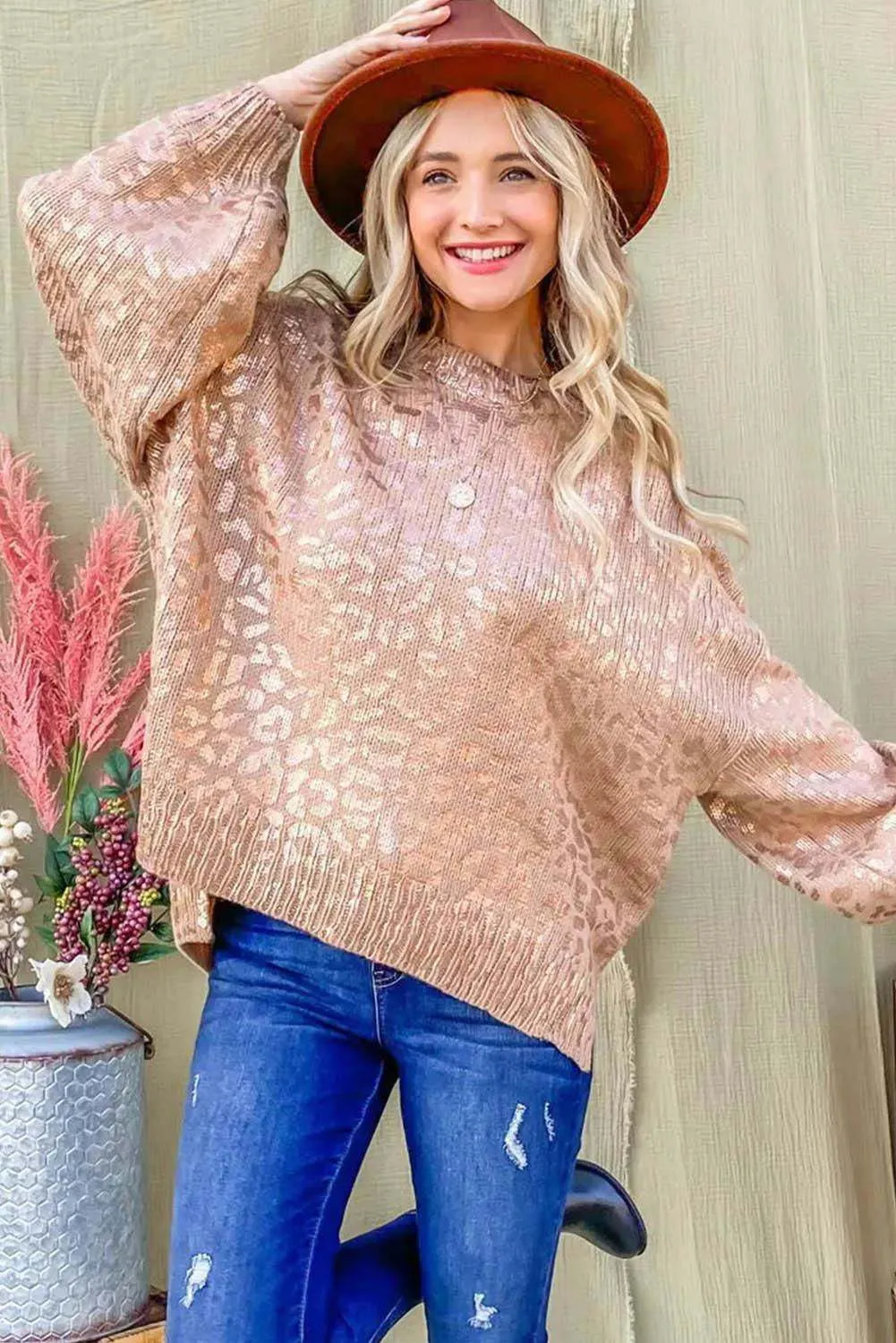 Pink Leopard Sweater - Trendy Pullover for Any Occasion