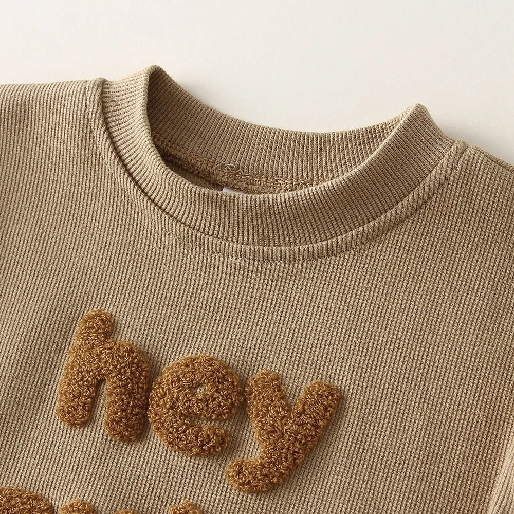 "Hey Cutie" Toddler Tops Sweater   Pant For 0-3 Years