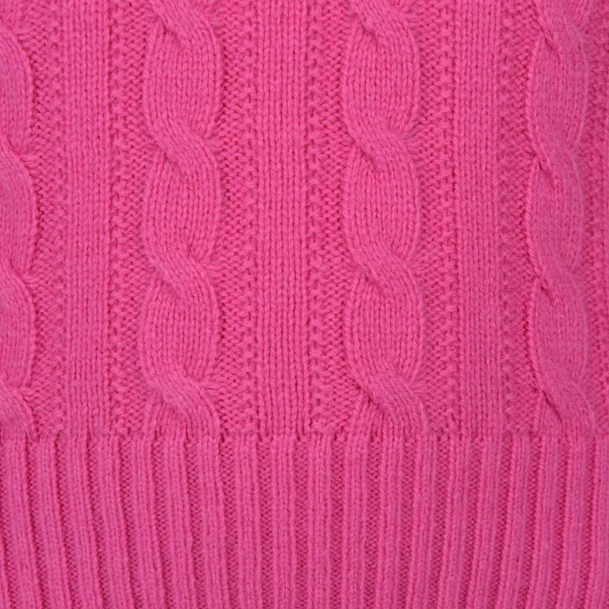 Ralph Lauren Girls Pink Cotton & Wool Blend Polo Sweater