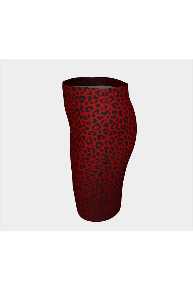 Rosy Leopard Fitted Skirt