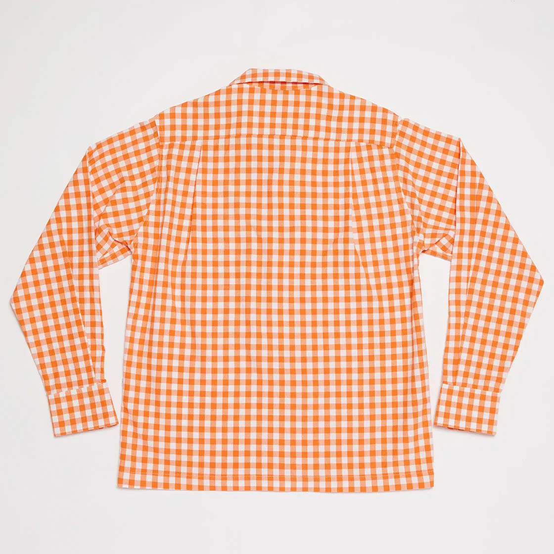 Round Collar Long Sleeve Shirt (Orange)