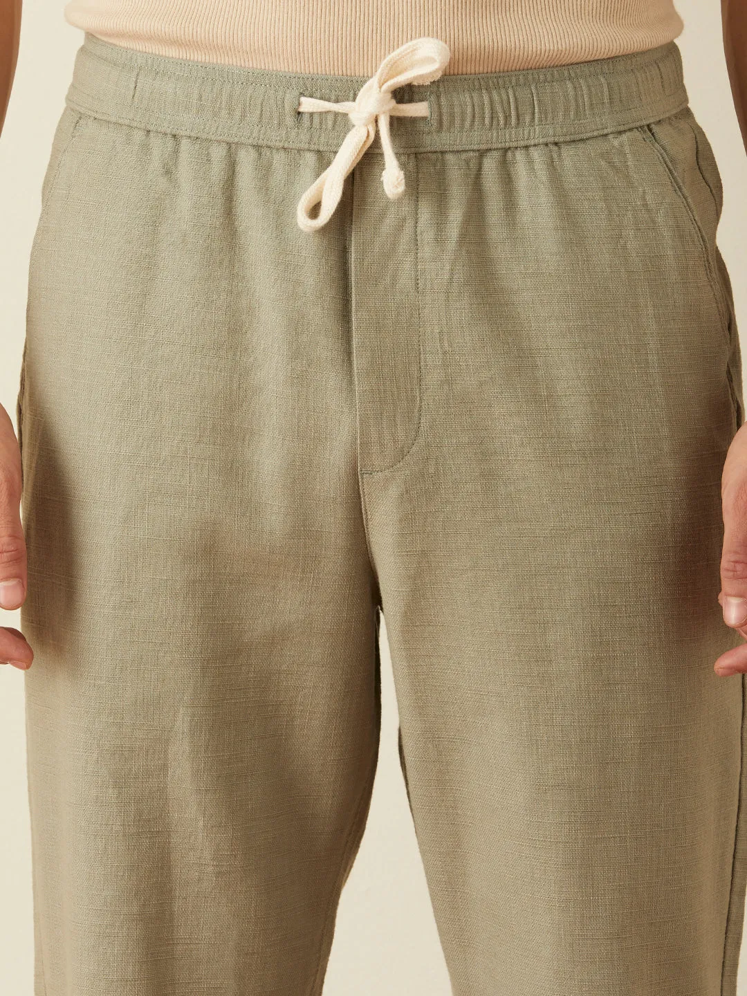 Sage Green Plain Loose Pants