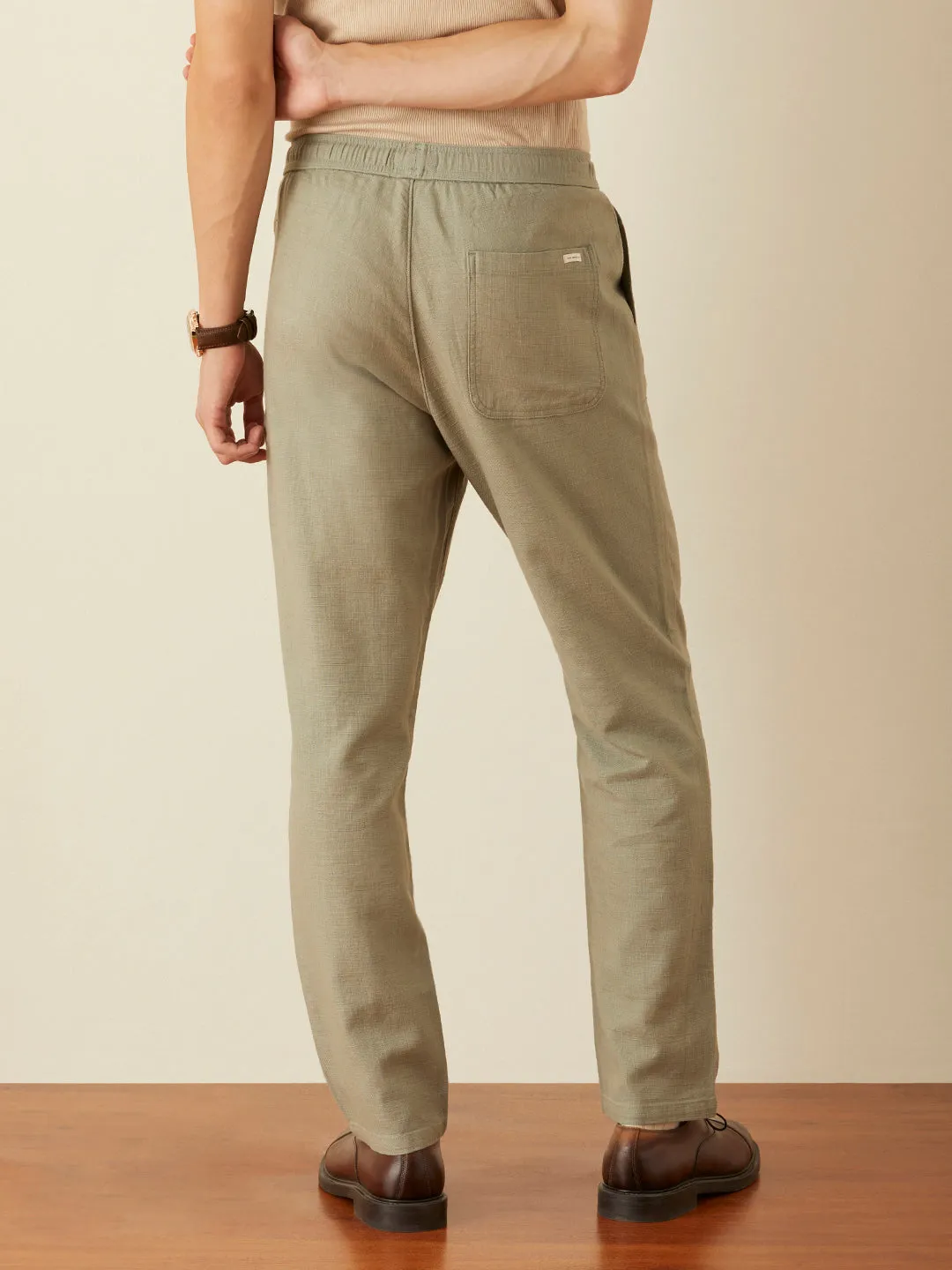 Sage Green Plain Loose Pants