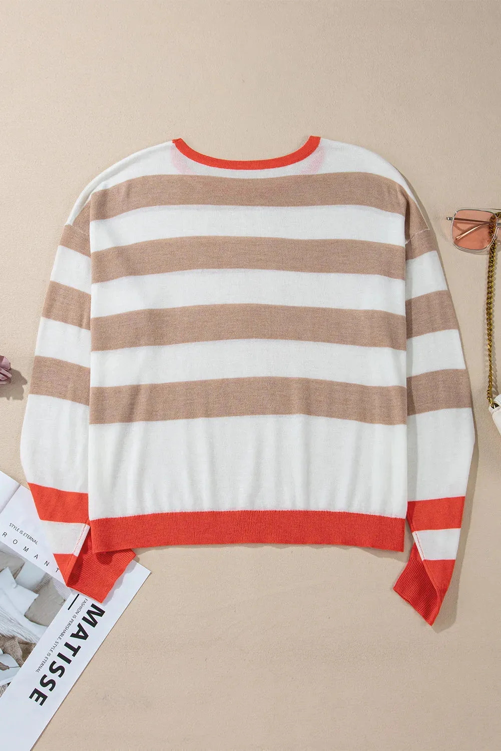 Samantha Neutral Stripes Knit Top