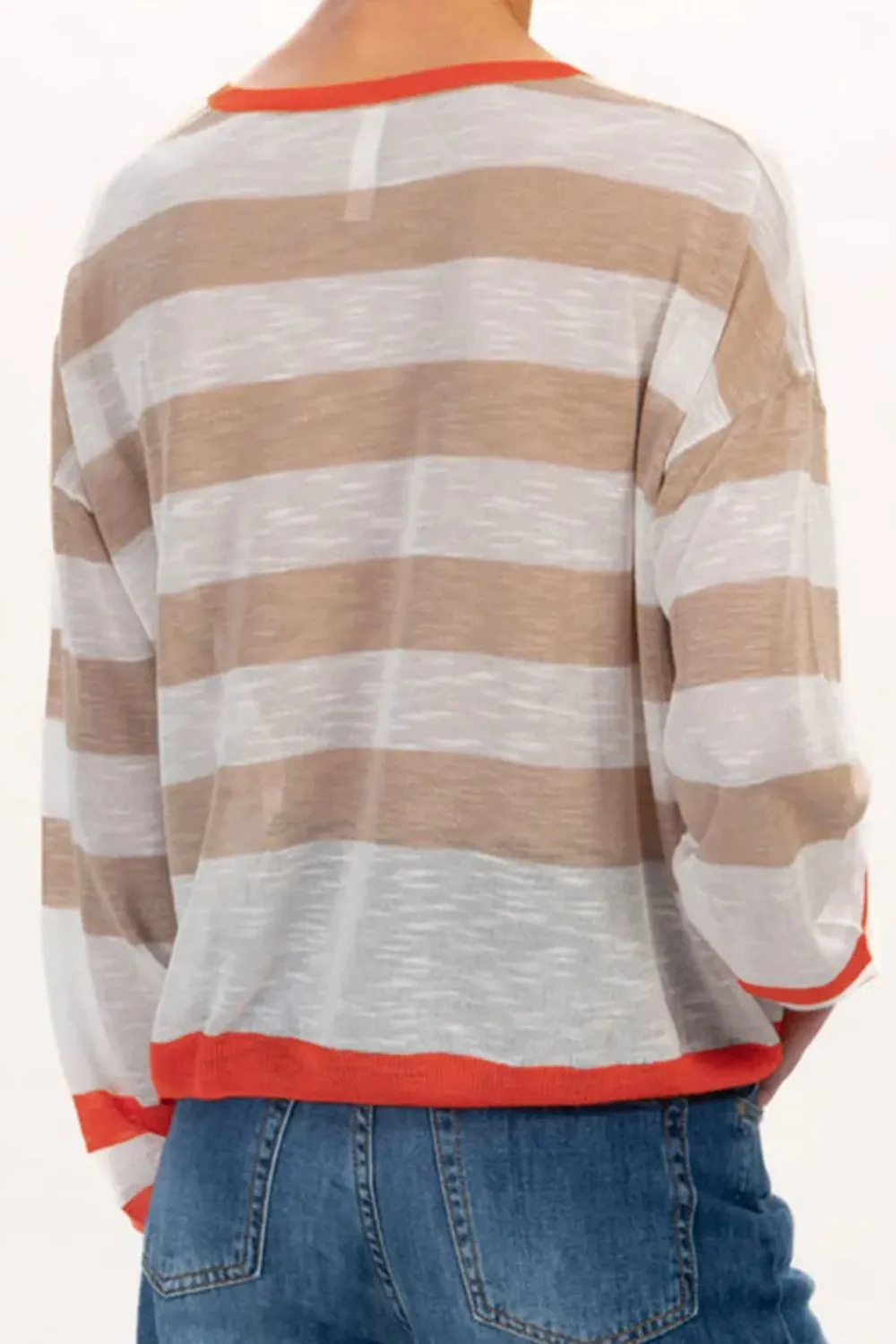 Samantha Neutral Stripes Knit Top