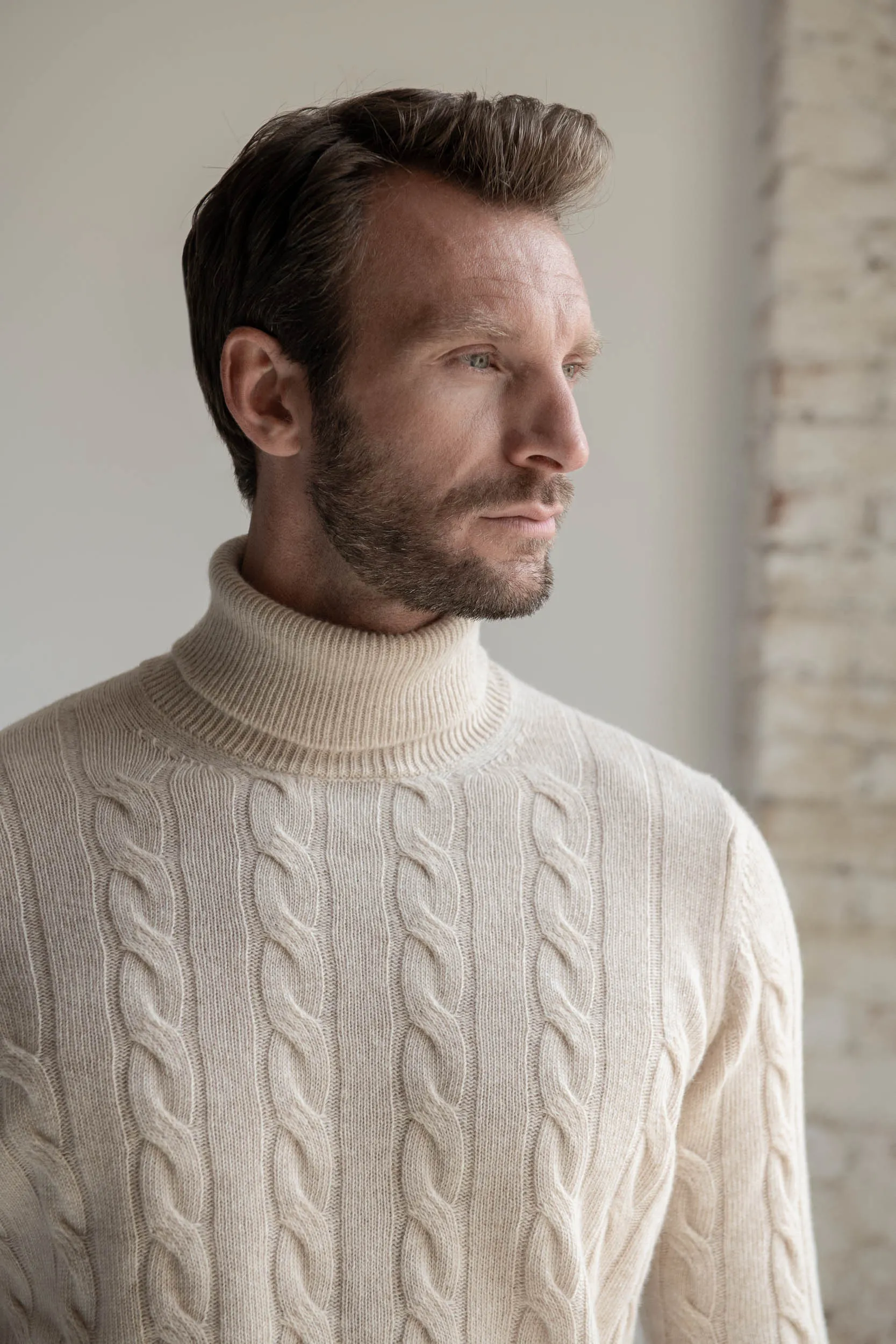 Sand turtleneck – Made in Italy