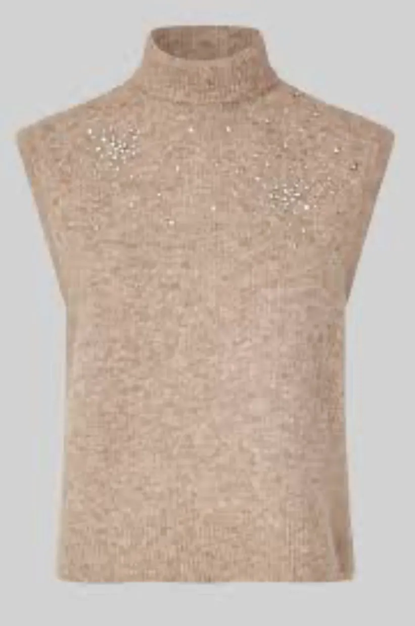 Second Female Sparkling Cashew Brown Sweater Vest