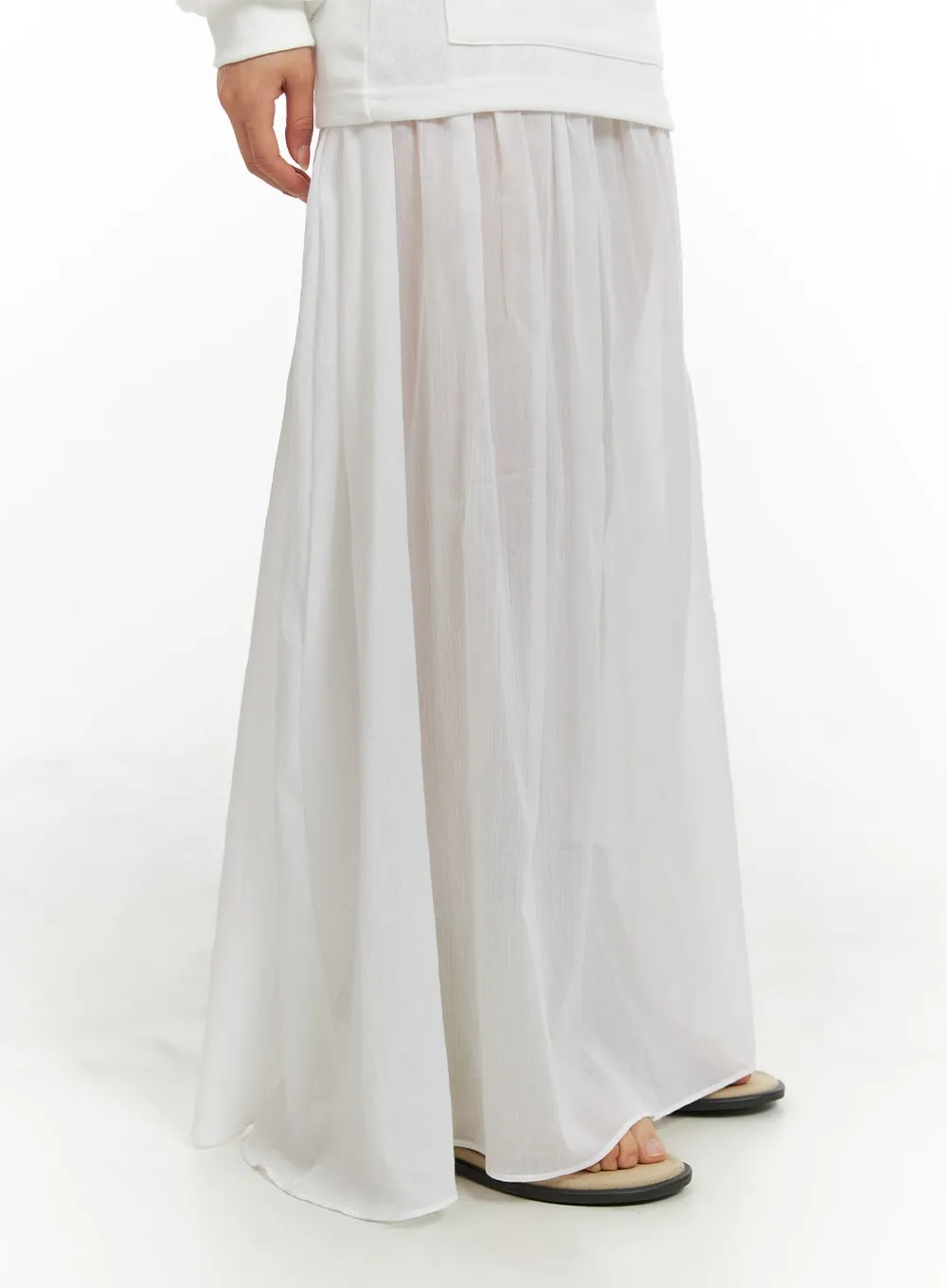 Sheer Layered Maxi Skirt CM426