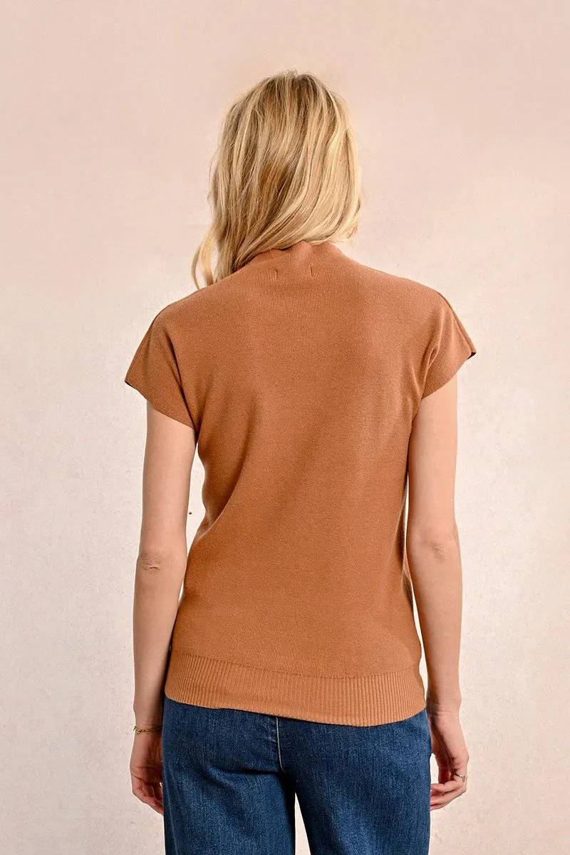 Short Sleeve Ribbed Sweater