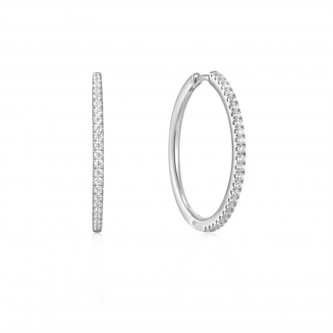 Silver Glam Hoop Earrings E037-07H