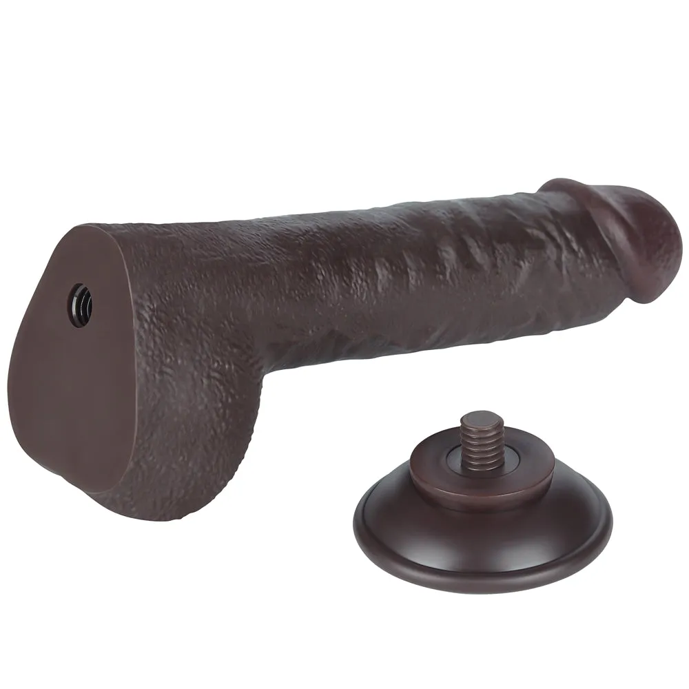 SLIDING-SKIN BLACK DILDO 24CM/9.5"