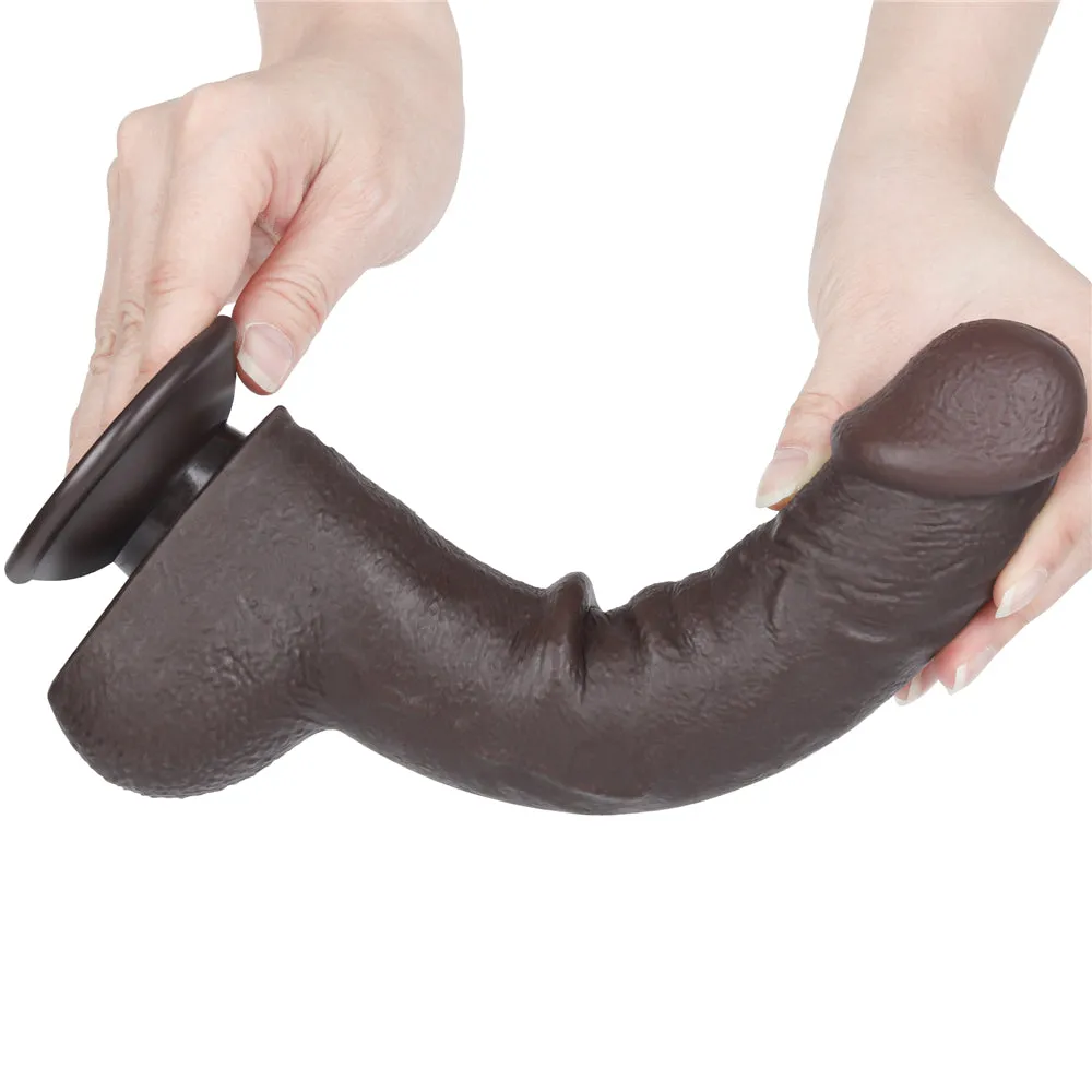 SLIDING-SKIN BLACK DILDO 24CM/9.5"