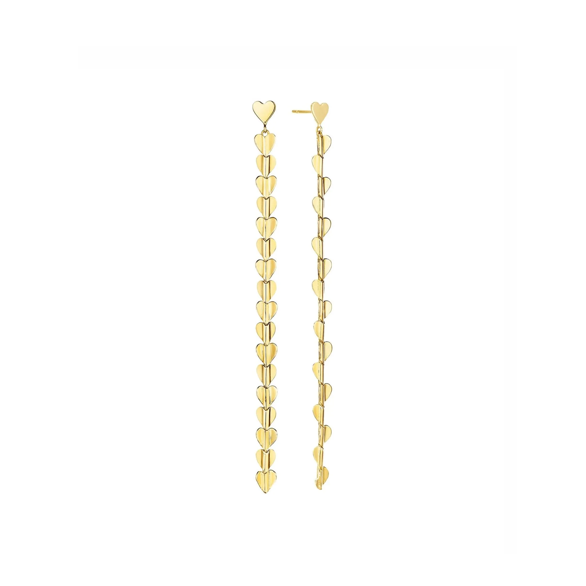 Small Yellow Gold Wings of Love Drop Earrings