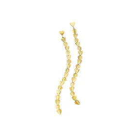 Small Yellow Gold Wings of Love Drop Earrings