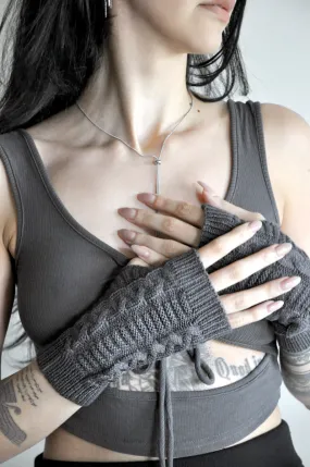 Smoke Fingerless Arm Warmers