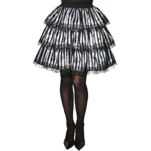 Striped Black & White Ruffle Skirt