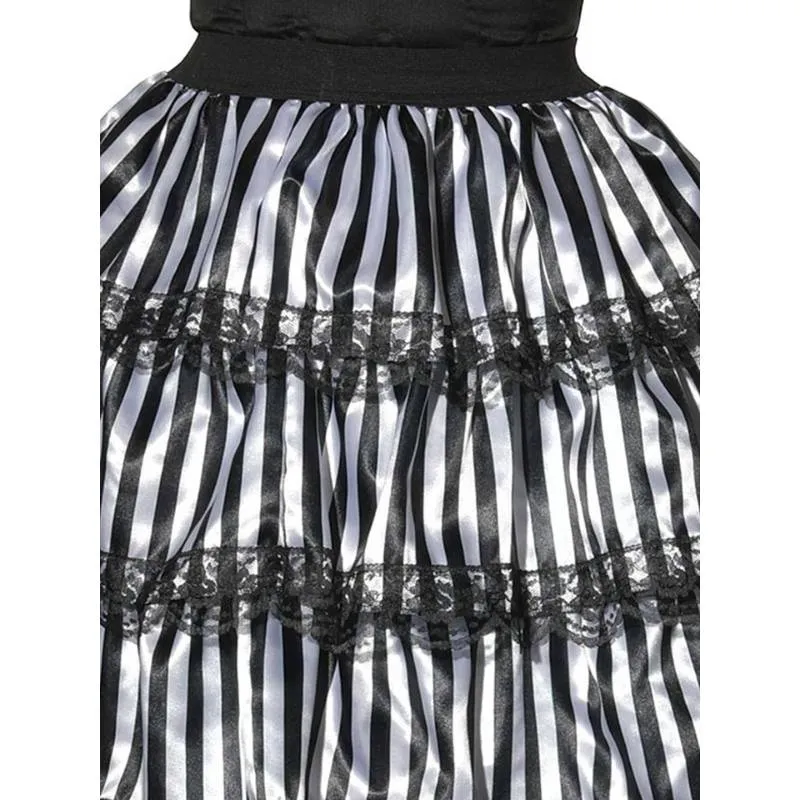 Striped Black & White Ruffle Skirt