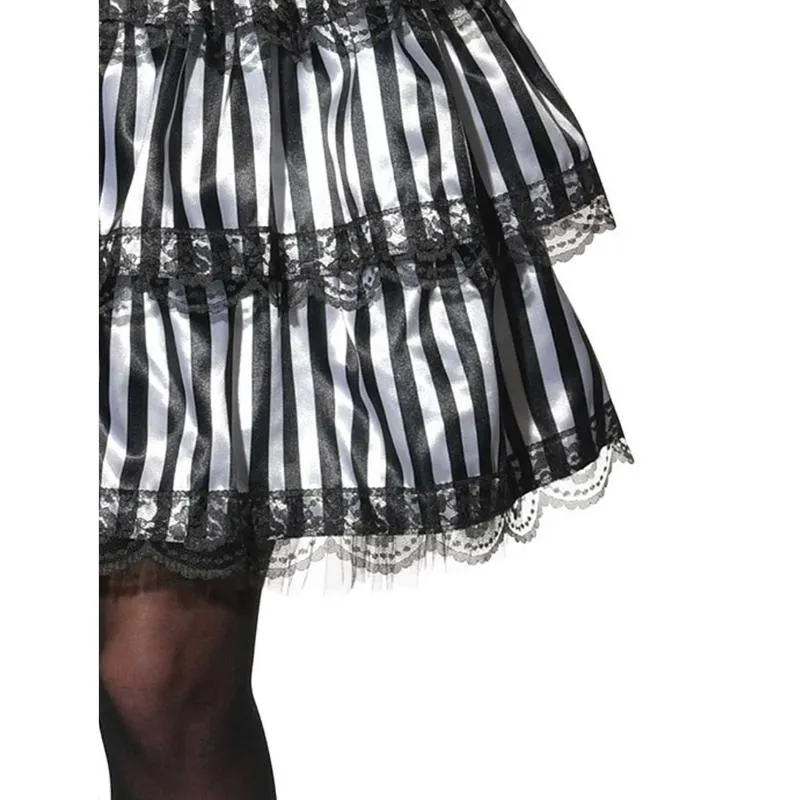 Striped Black & White Ruffle Skirt