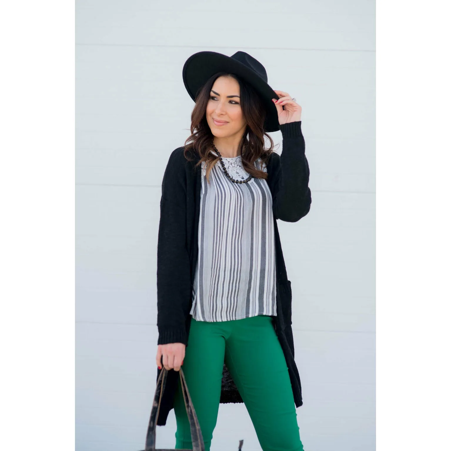 Striped Lace Top Tank