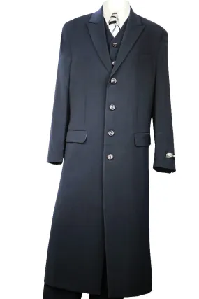 Stylish 3pc Long Zoot Suit Set - Navy