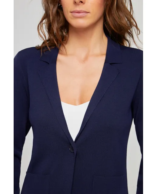 Surkana Dora Fine Knit Blazer In Navy