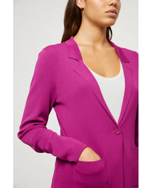 Surkana Dora Fine Knit Blazer In Purple