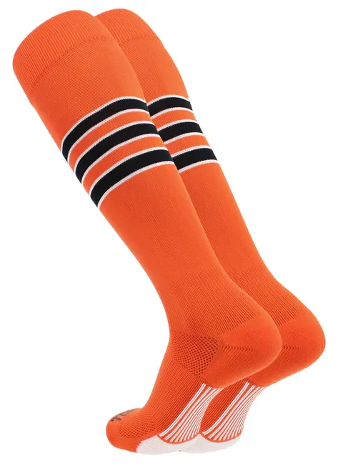 TCK Dugout Performance Striped Over the Calf Sock - Orange