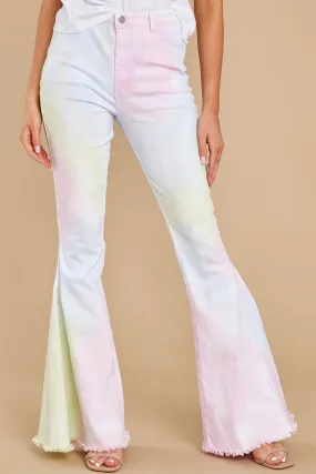 That Much Sweeter Pink Tie Dye Flare Jeans