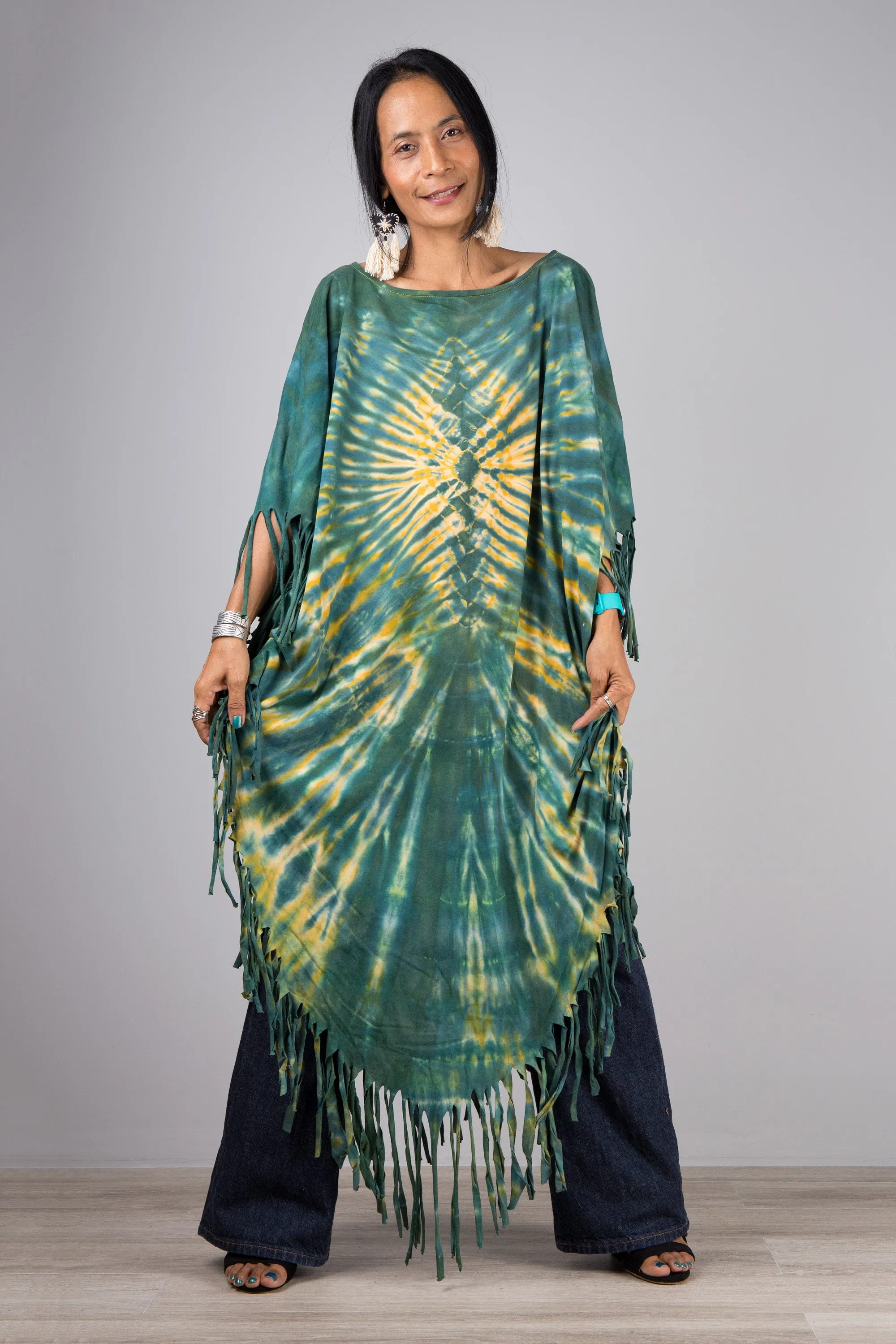 Tie dye poncho top