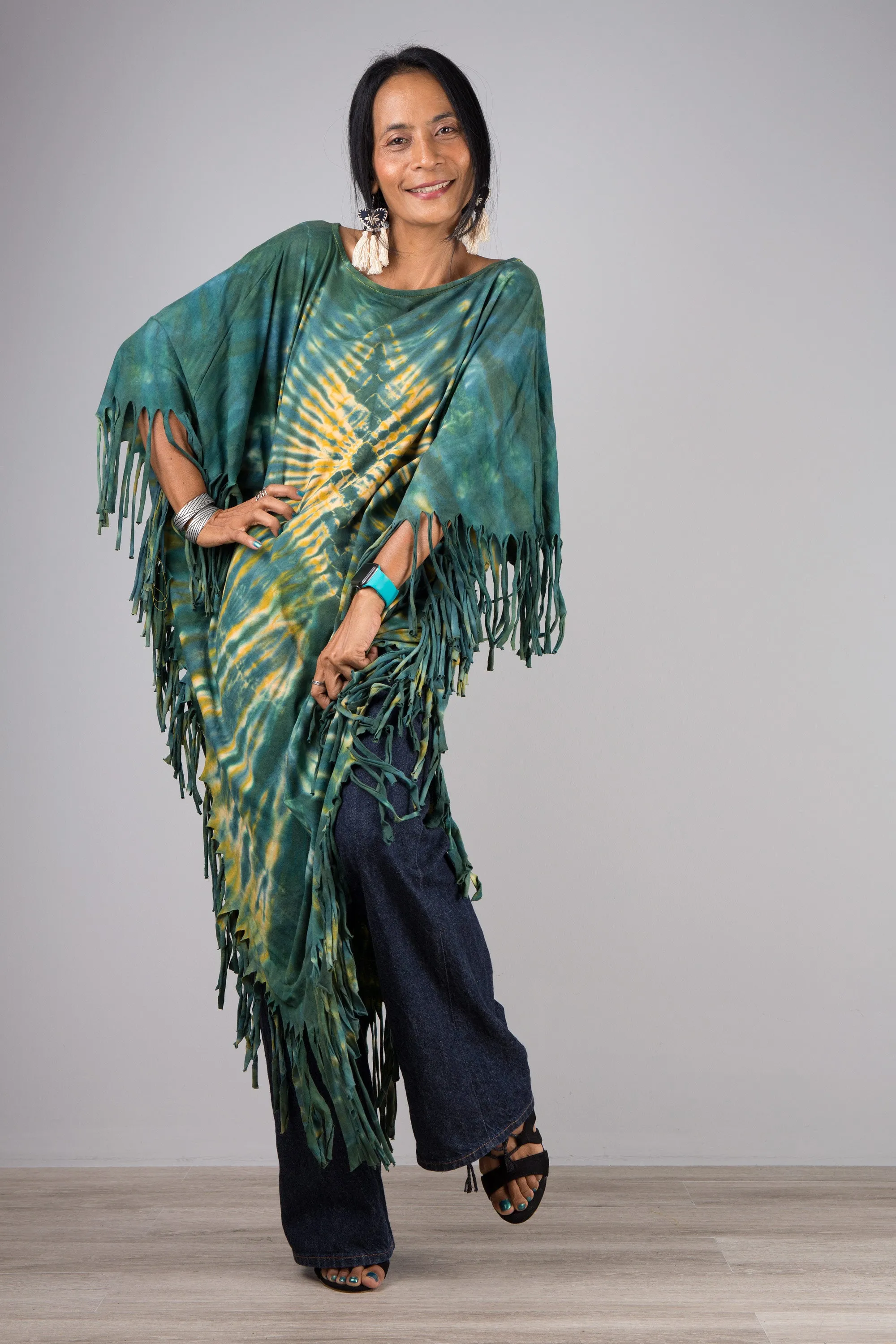 Tie dye poncho top