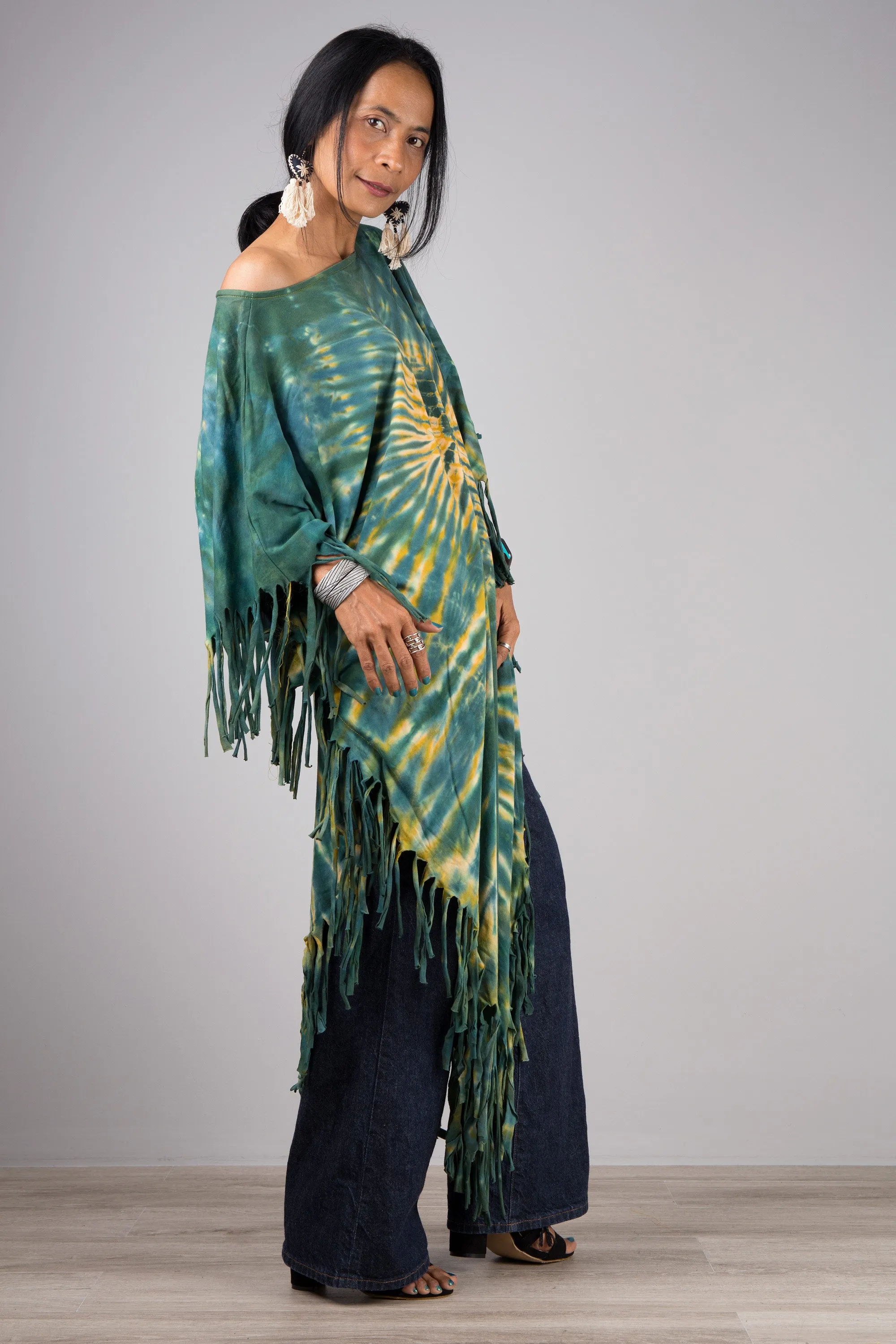 Tie dye poncho top