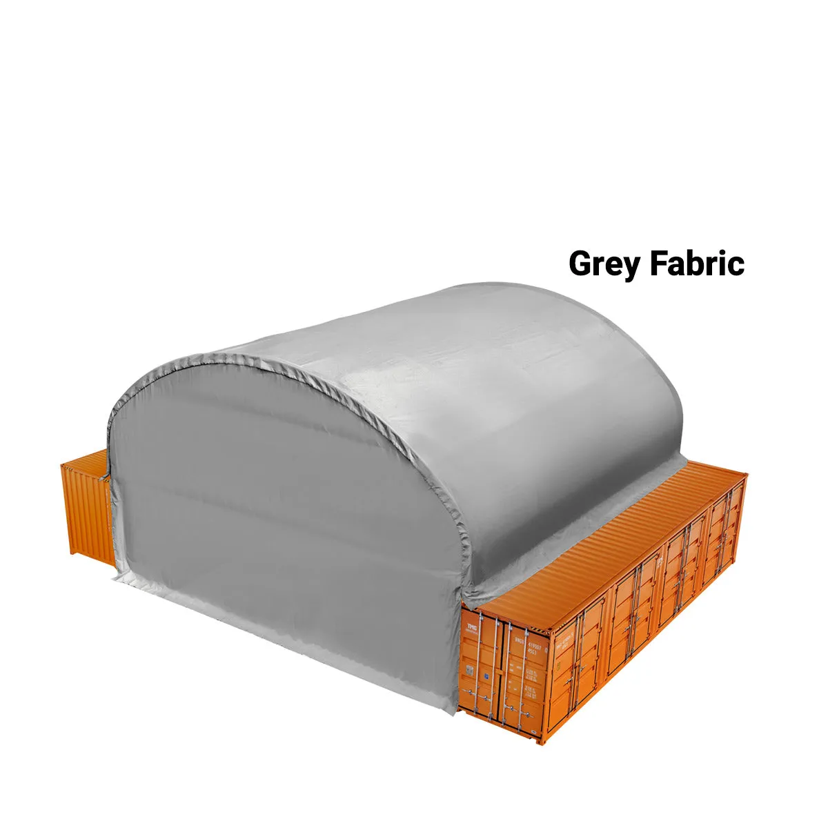 TMG Industrial 40' x 40' Dual Truss Container Shelter with Heavy Duty 21 oz PVC Cover, Enclosed End Wall & Front Drop, TMG-DT4041CF (Previously DT4040CF)