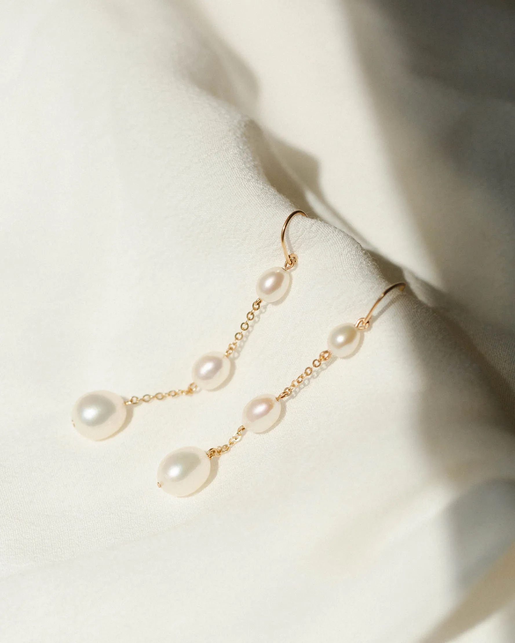 Trinity Pearl Drop Earrings