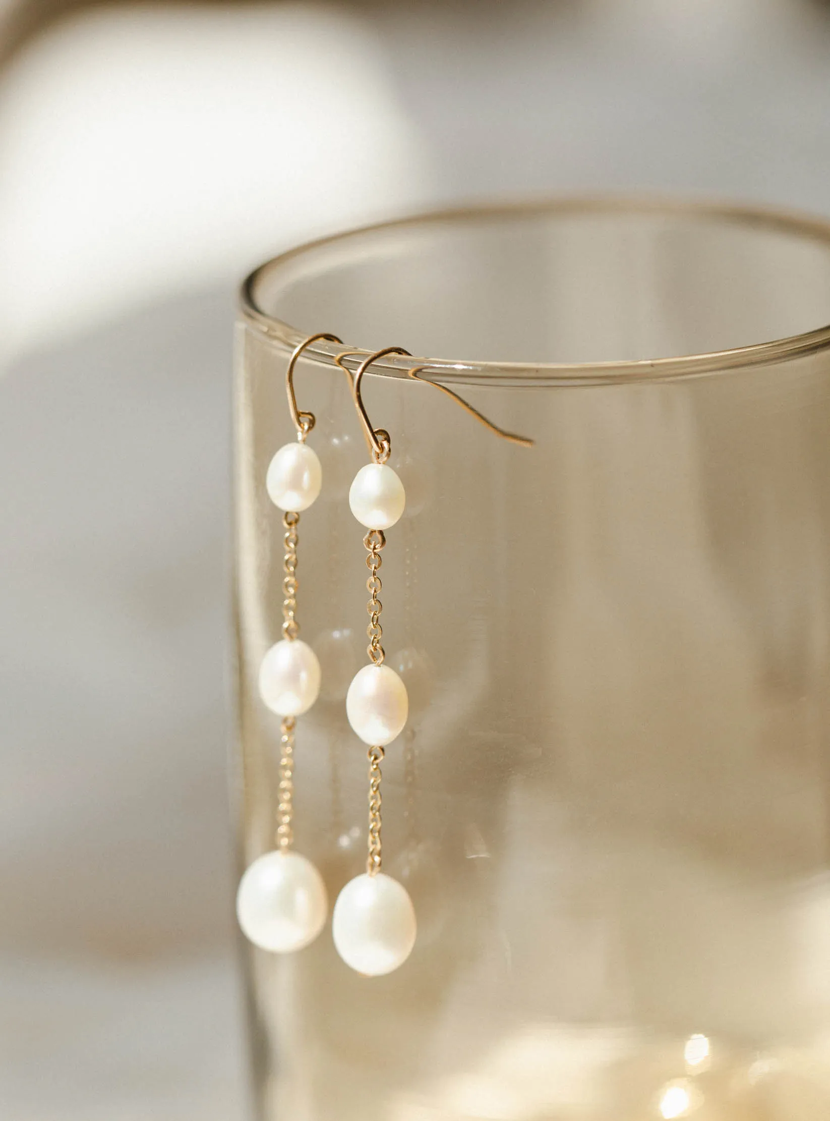 Trinity Pearl Drop Earrings