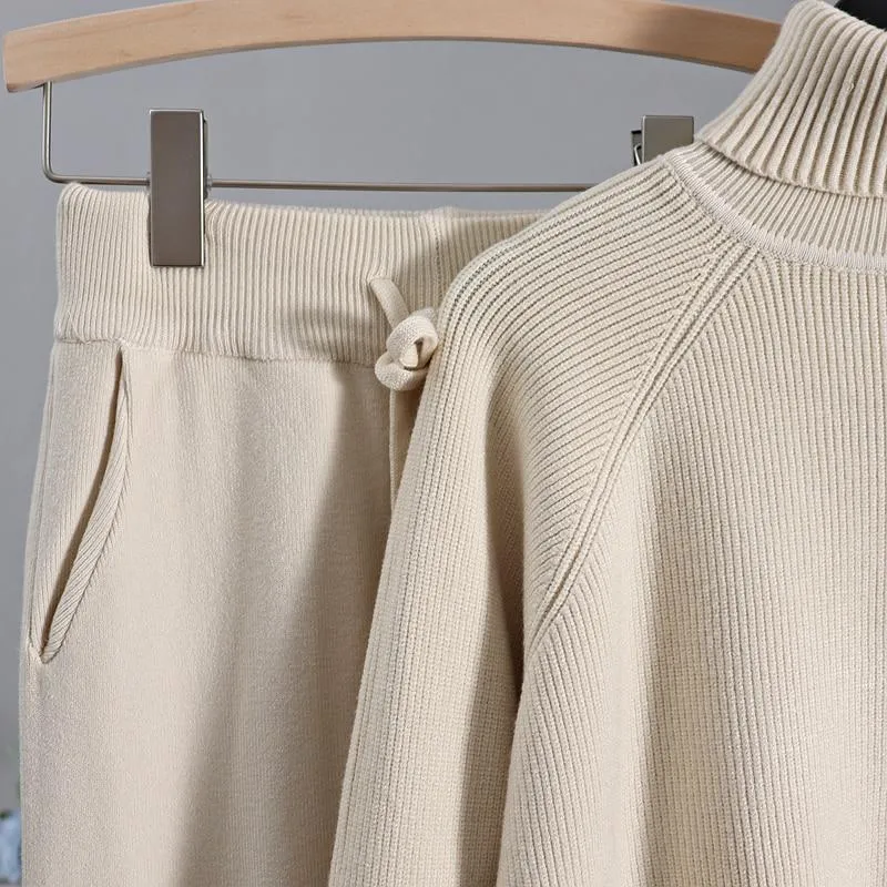 Turtleneck Ribbed Loungewear Set