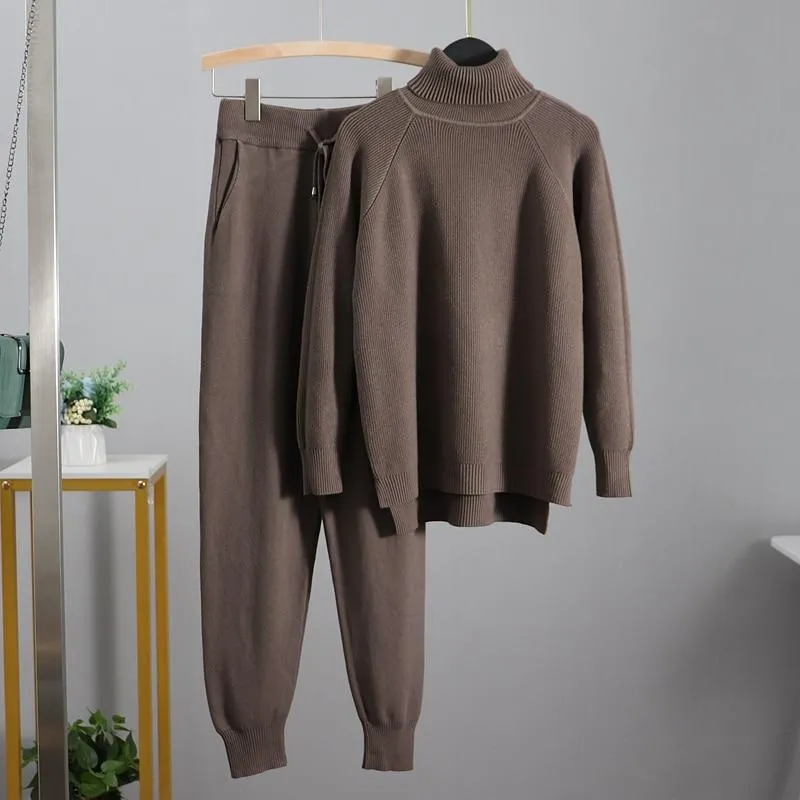 Turtleneck Ribbed Loungewear Set