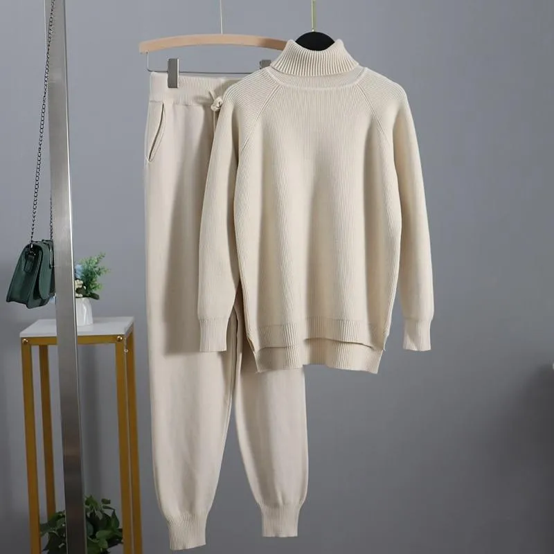 Turtleneck Ribbed Loungewear Set