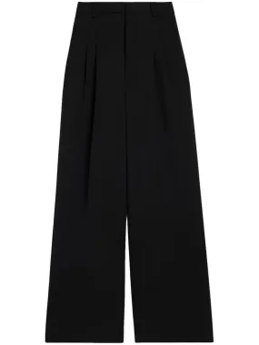 twill wide-leg trousers