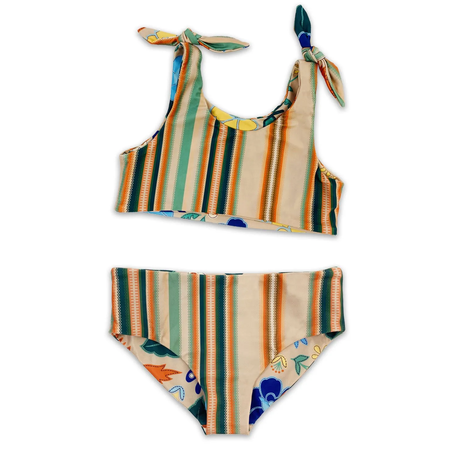 Tyoub Kids Reversible Bikini Phoenix| Serape Stripe