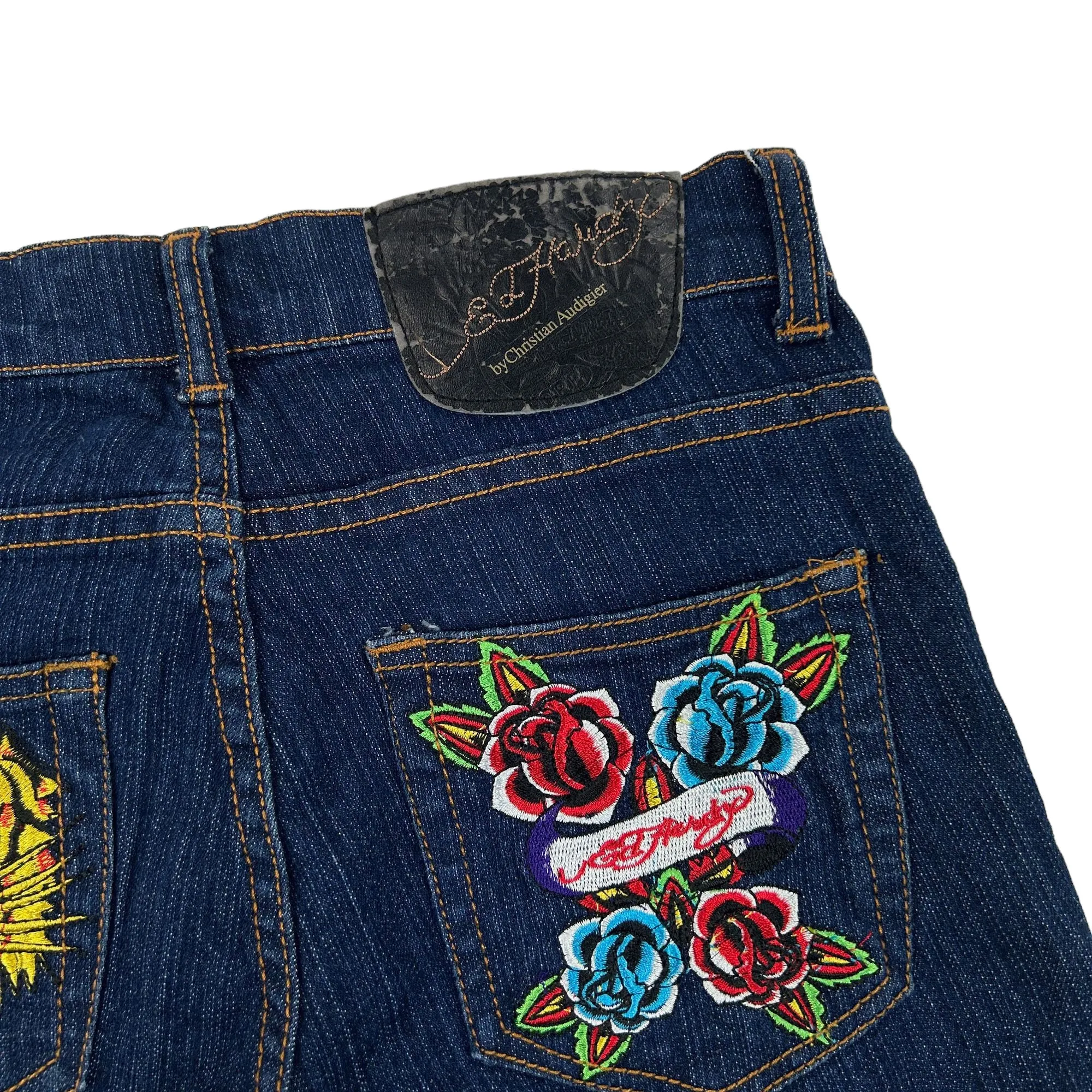 Vintage Ed Hardy Embroidered Low Rise Jeans Women's Size W28