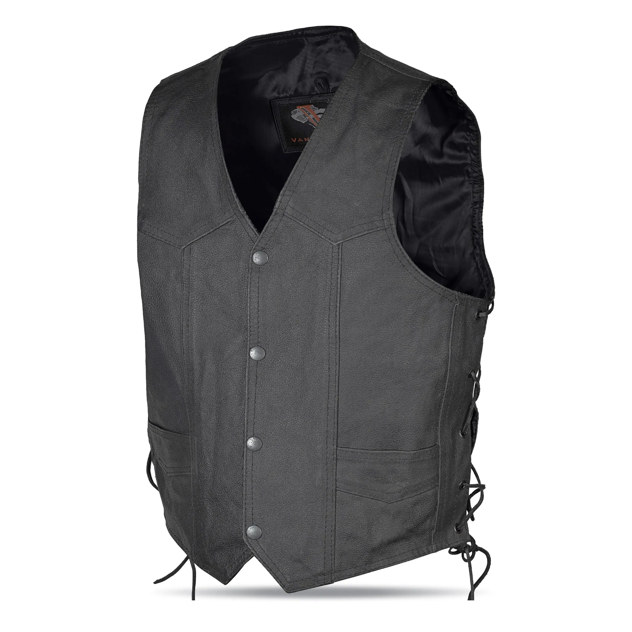 VK902S Kids Lined Lace Side Vest Milled Leather Vest