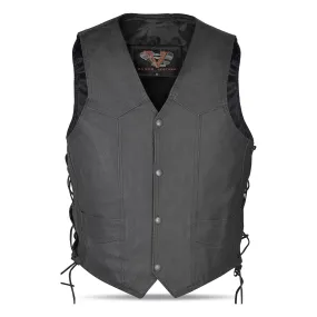 VK902S Kids Lined Lace Side Vest Milled Leather Vest